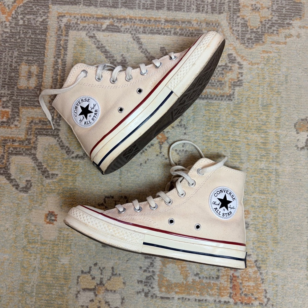 Converse Chuck 70 High Top Parchment Canvas Sneakers 162053C Mens 4.5 Womens 6.5